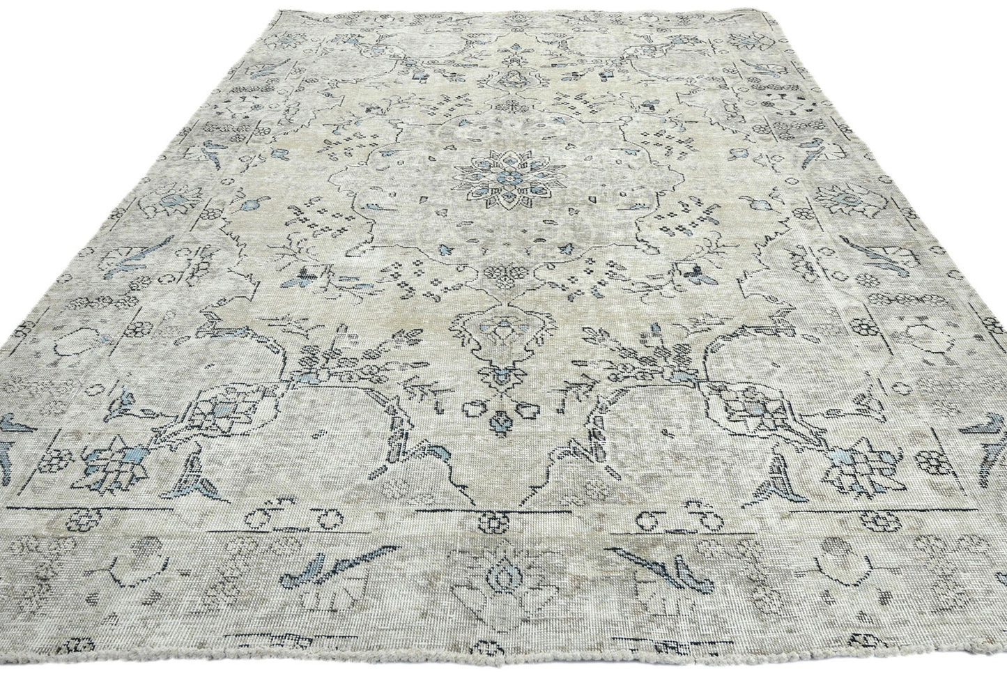 Hand-Knotted Antique Oriental Rug Muted Color