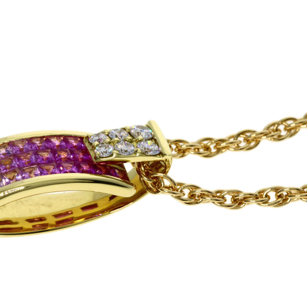 Jeunet Necklace Sapphire Diamond K18 Yellow Gold