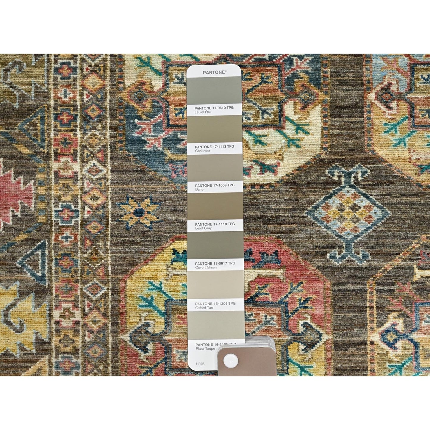 8'5"X10' Covert Green Kazak Dense Weave Tribal Medallion Oriental Rug