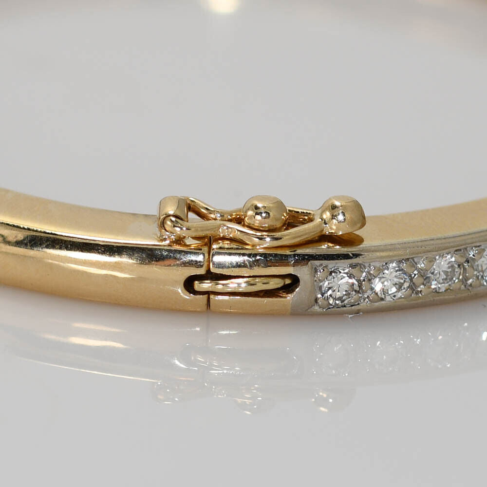 14K Yellow Gold Diamond Bangle Bracelet, 1.50Tdw,
