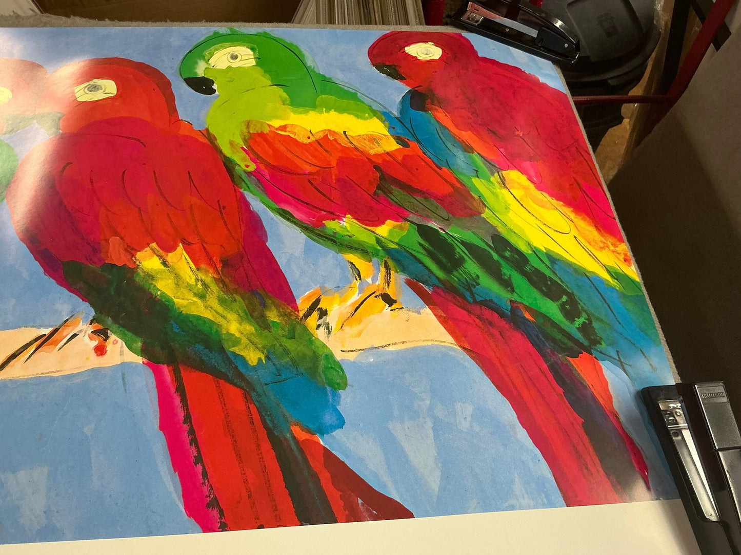 Walasse Ting Parrots " Poster Contemporary