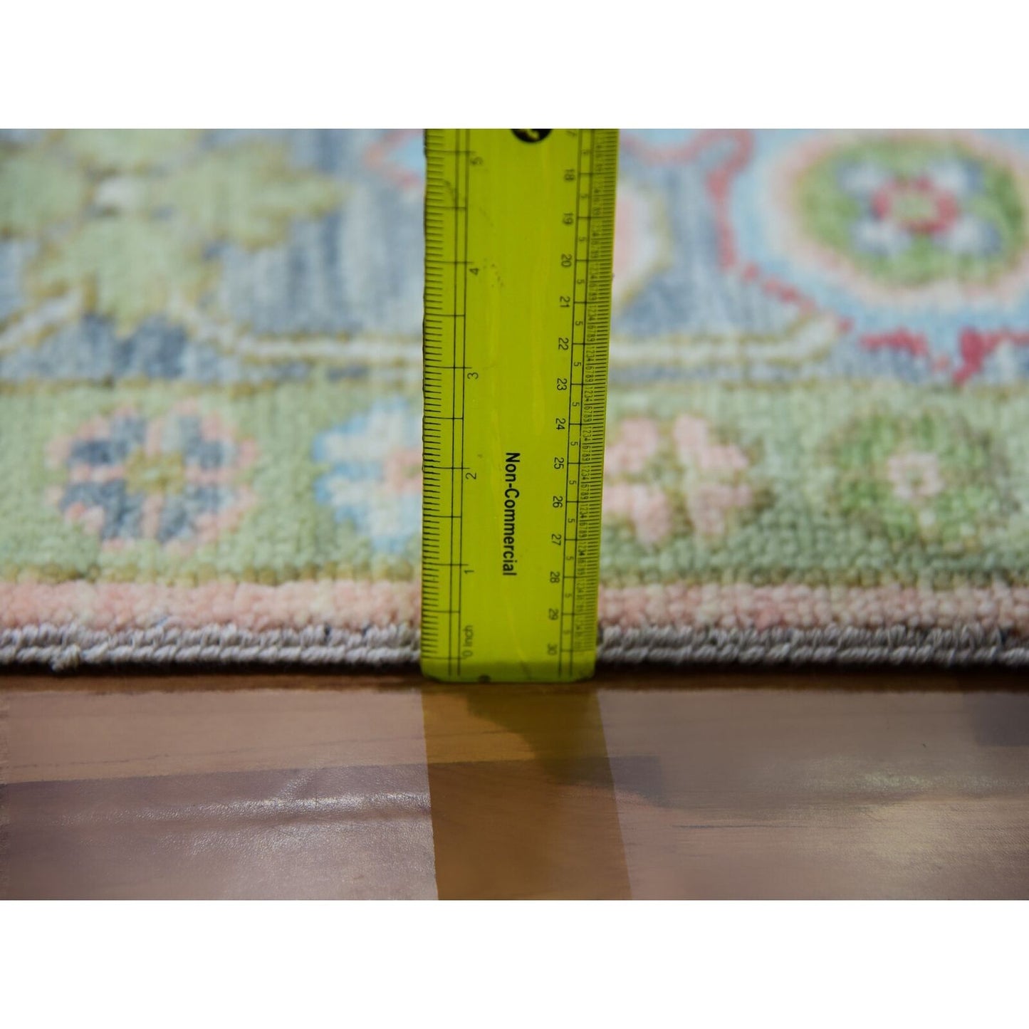 9'1"X12' Champagne Pink Heris Design Hand Knotted 100% Wool Oriental Rug