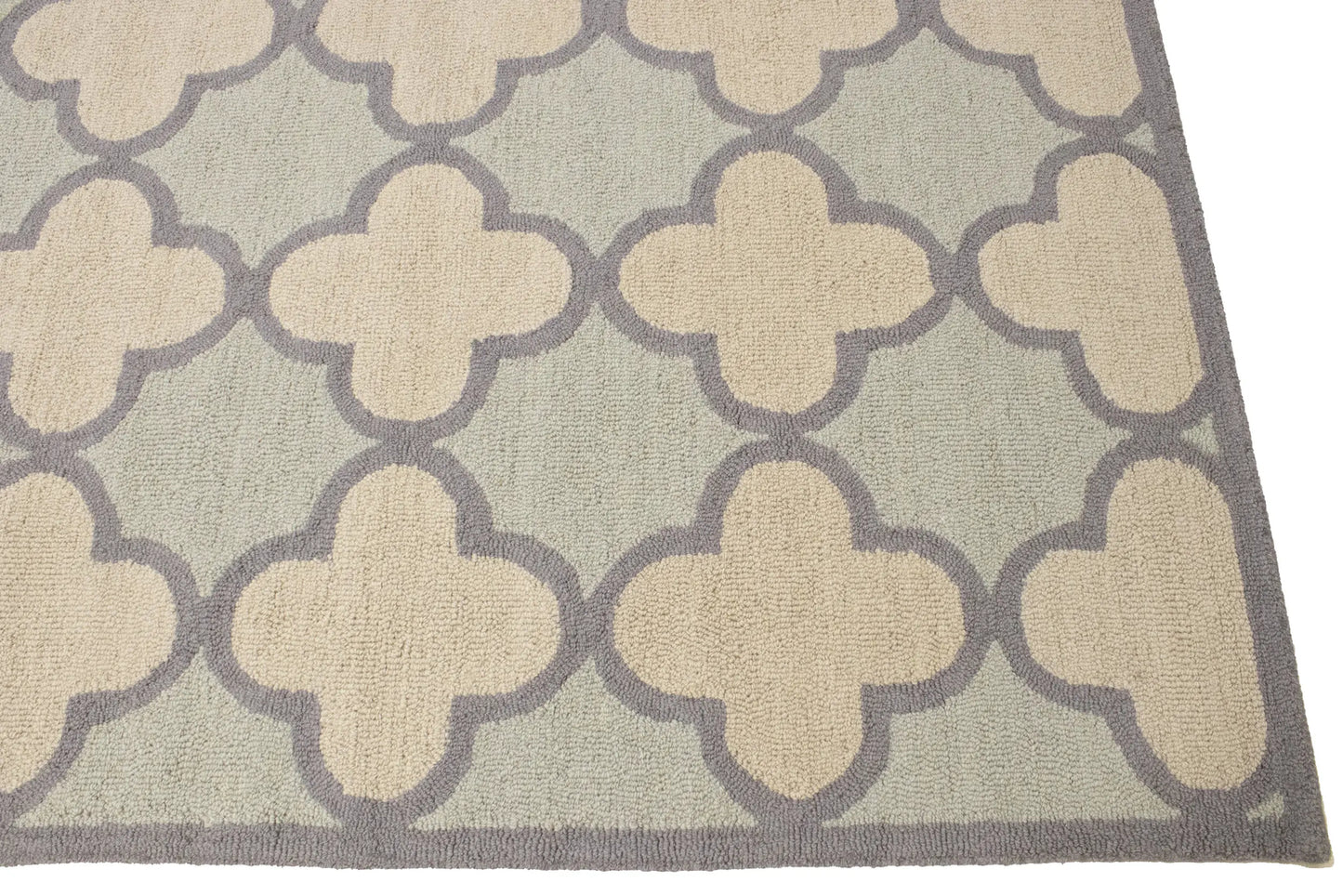 Cream & Mauve Trellis Design 5X8 Hand-Tufted