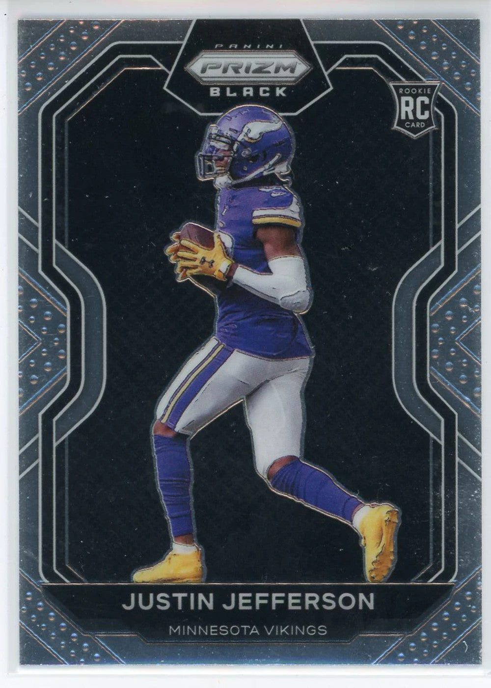 Justin Jefferson 2020 Panini Chronicles Prizm Black Rookie Card #Pb-9