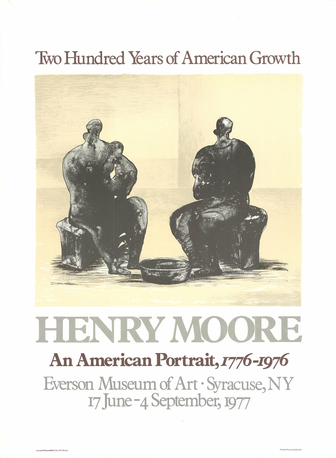 Henry Moore 200 Years Of American Growth " Lithograph Modernism B