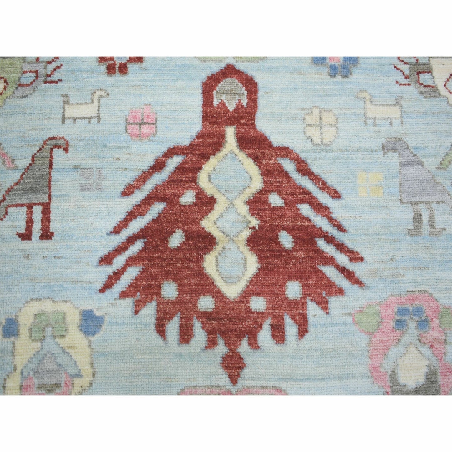 8'10"X11'8" Blue Anatolian Design Soft Wool Hand Knotted Oriental Rug