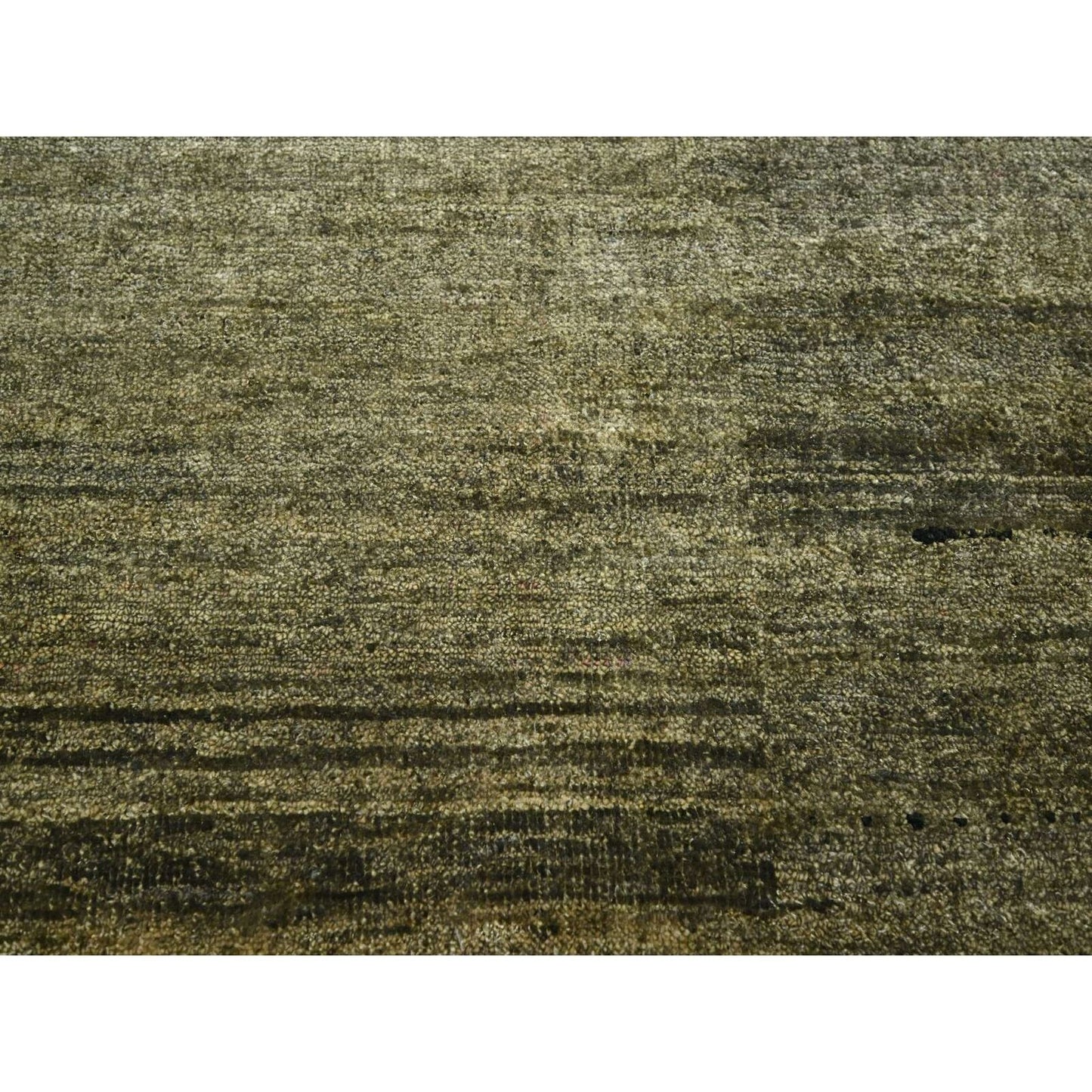 9'10"X14' Green Plain Design Hand Knotted Soft & Pure Silk Oriental Rug