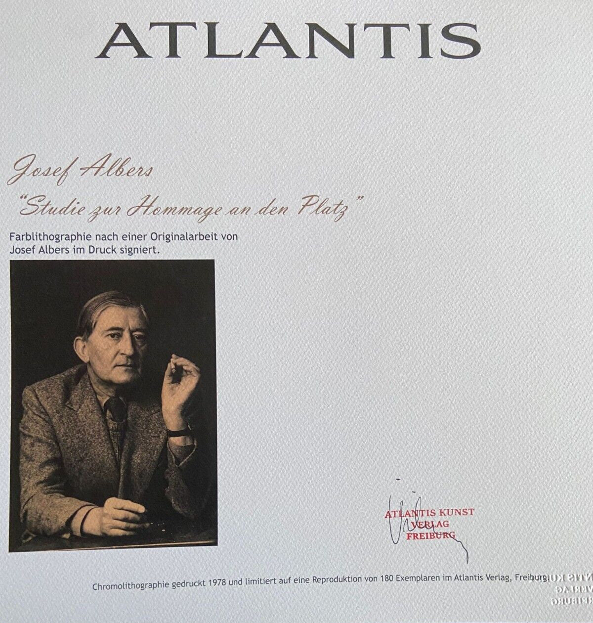 Josef Albers Lithograph Coa Signed Op Numbered In