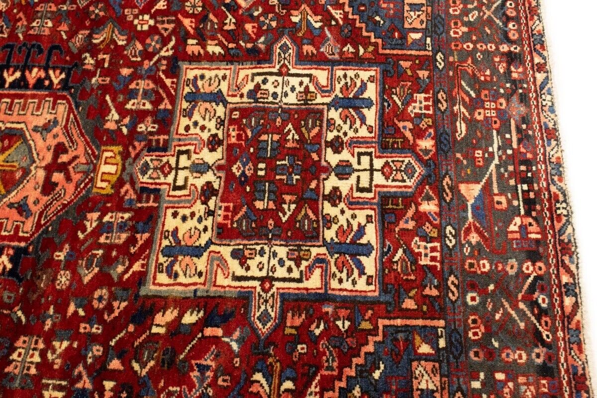 Semi-Antique Karajeh Oriental Rug Red Tribal