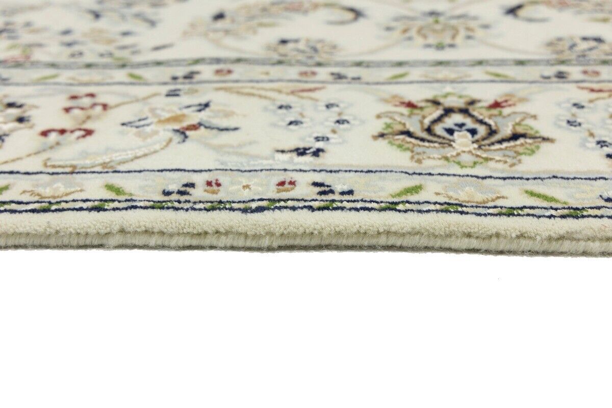 Hand-Knotted Floral Indo-Nain Rug Traditional