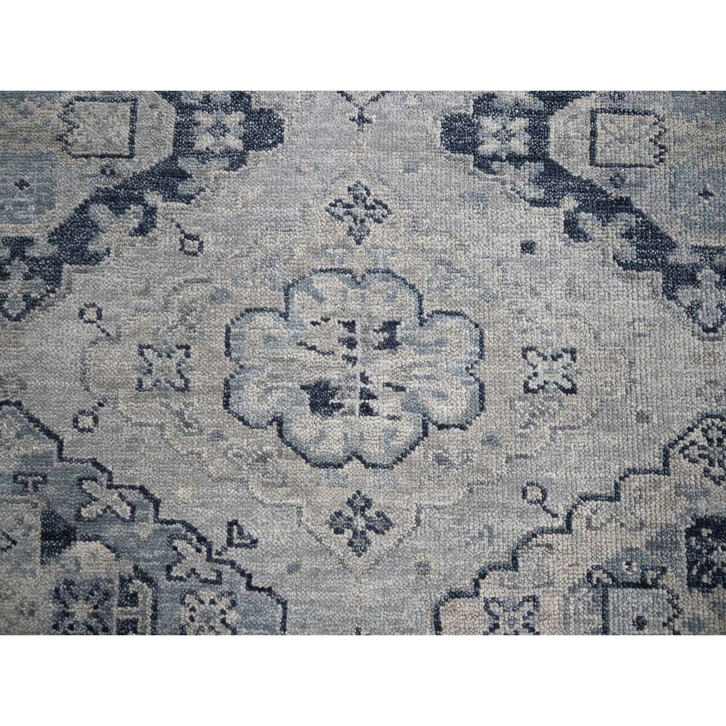 5'10"X8'10" Silver Gray Natural Wool Hand Knotted Anatolian Design Rug