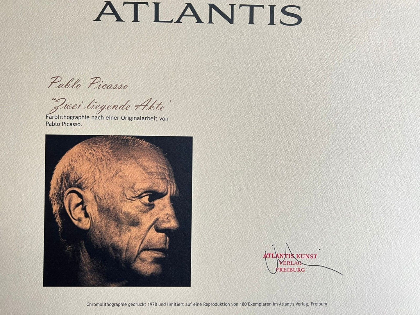 Pablo Picasso Lithograph Coa Signed Numbered A