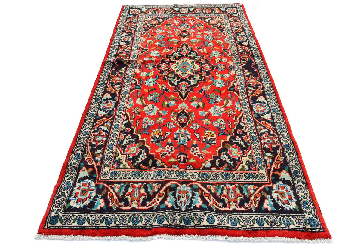 3'7X7'0 Red Traditional Classic Floral Handmade Oriental Rug Entryway Carpet