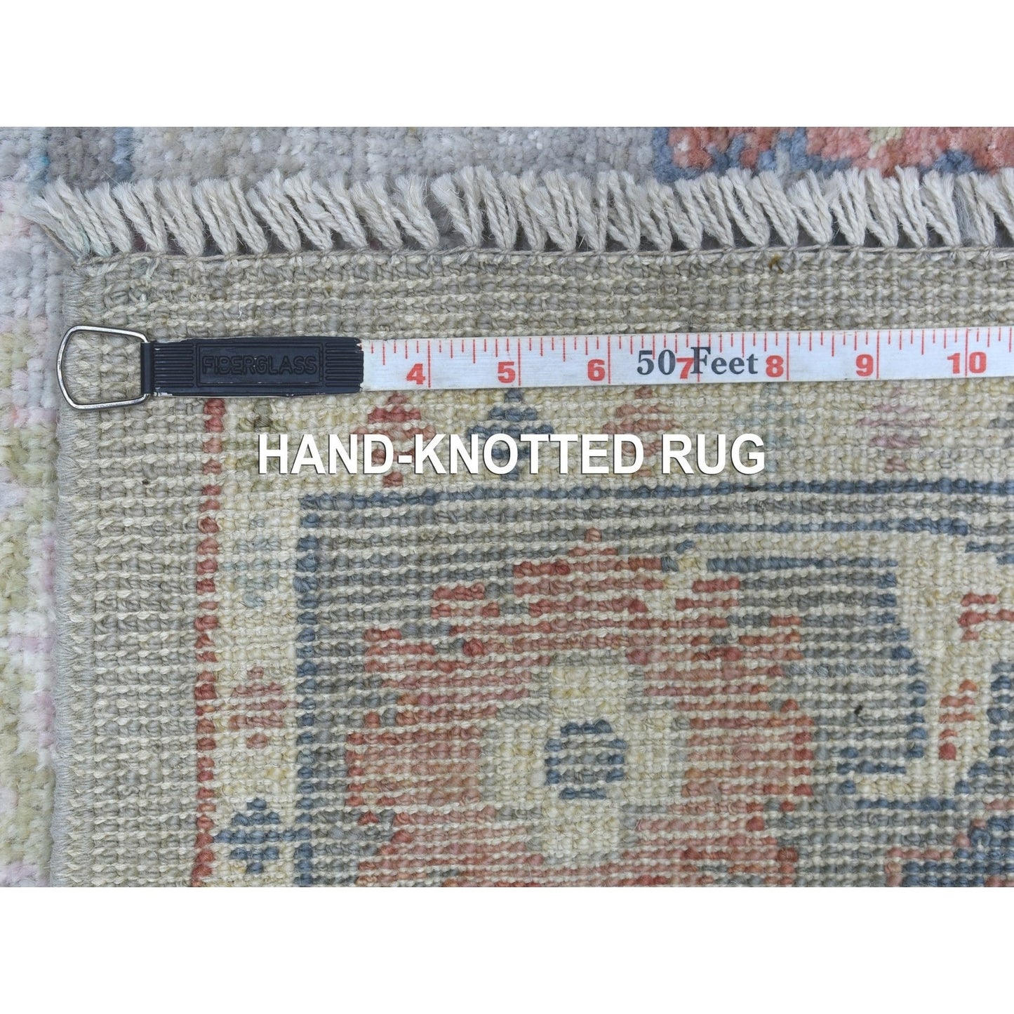 3'2"X10' Angora Oushak Hand Knotted Gray Soft Organic Wool Runner Rug