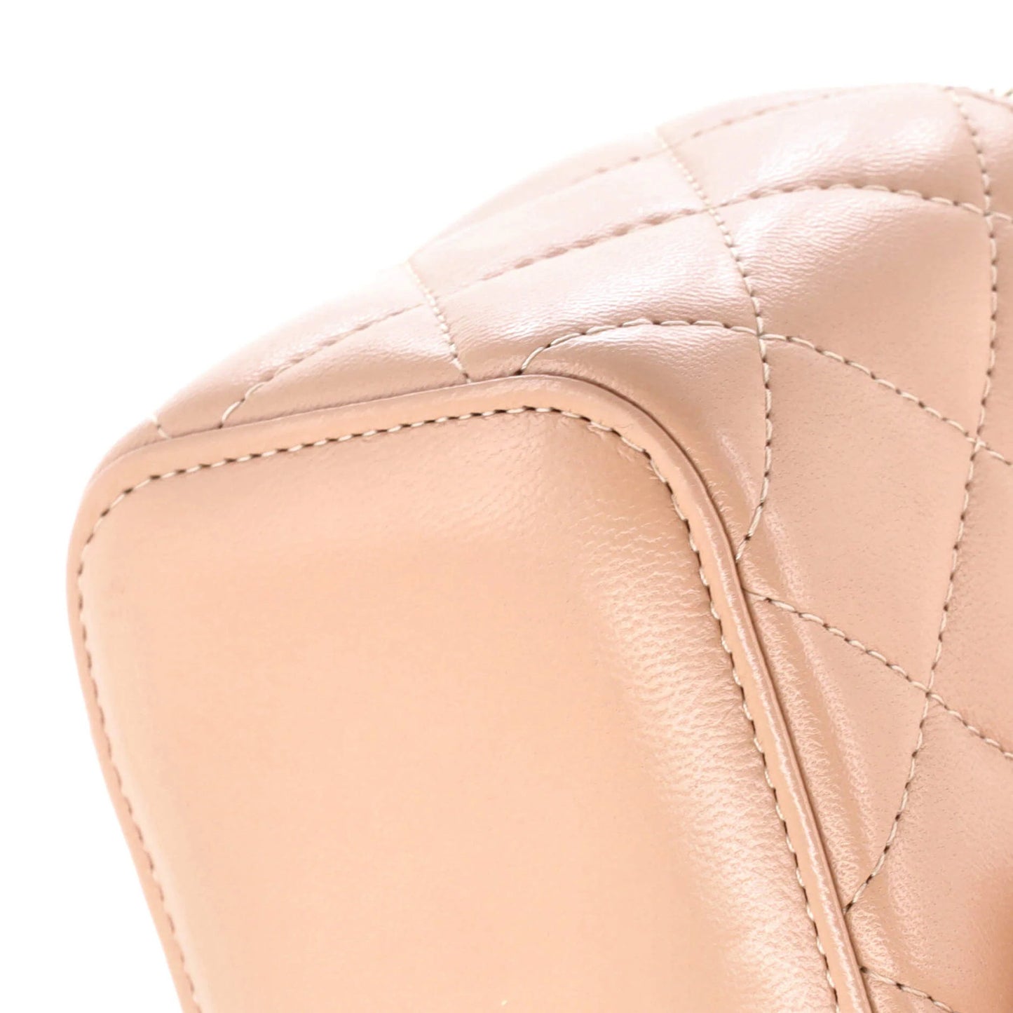 Chanel Classic Top Handle Vanity Case With Chain Quilted Lambskin Mini