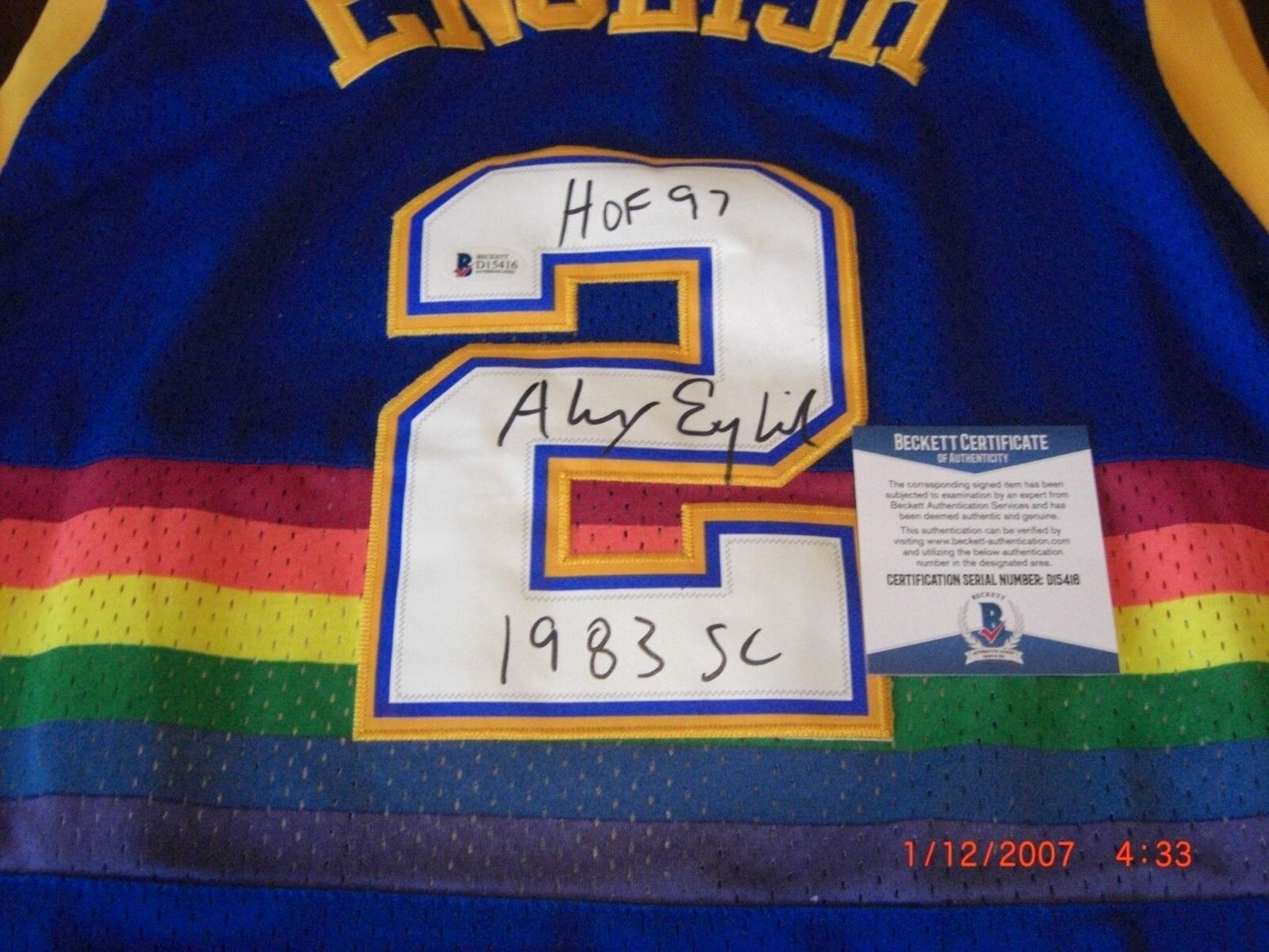 Alex English Denver Nuggets Beckett/Coa Signed