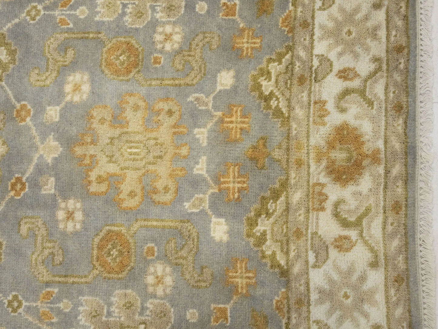 Handmade Classic Oushak Chobi Rug Floral Design
