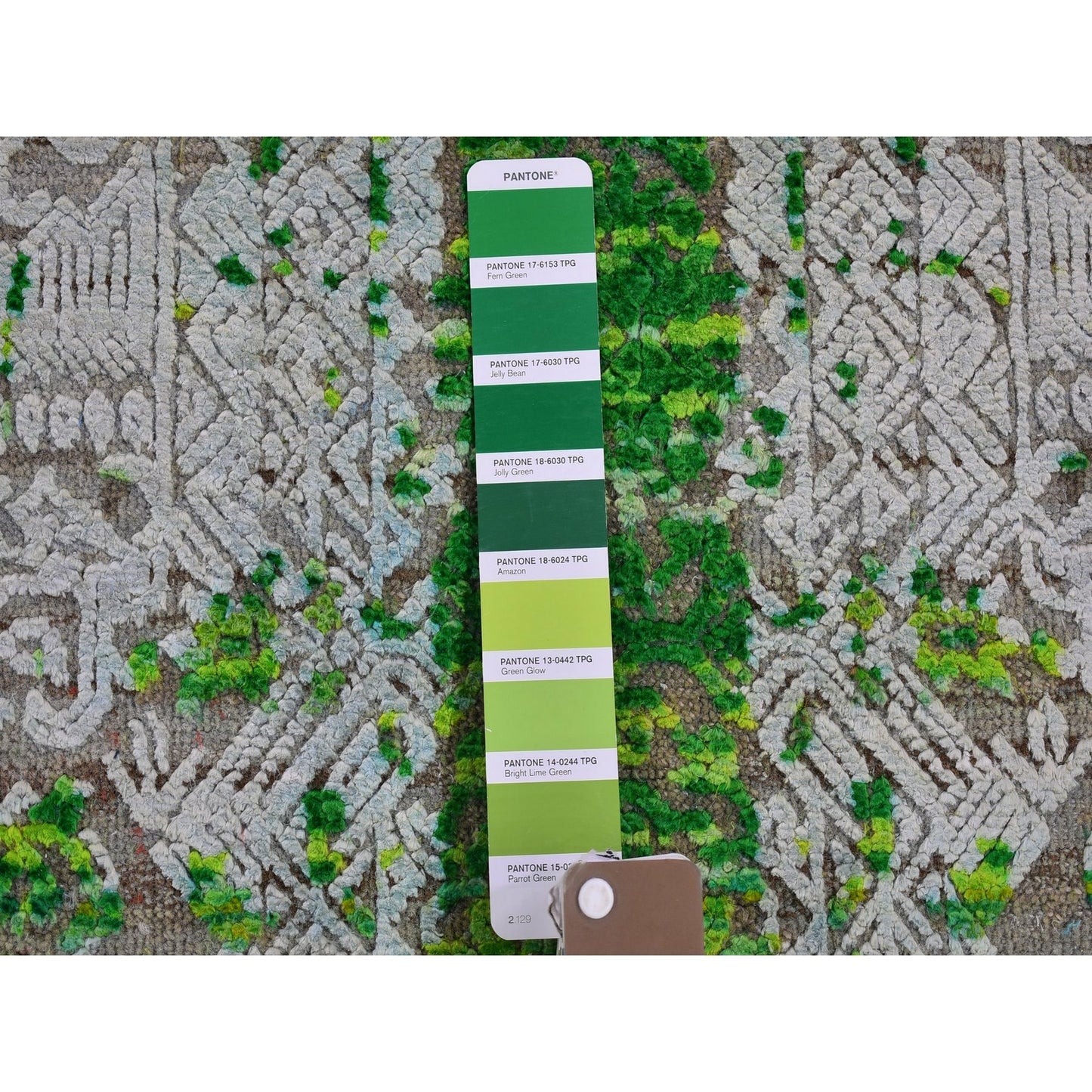 6'X9'4" Jewellery Design Sari Silk With Wool Colorful Hand Knotted Rug