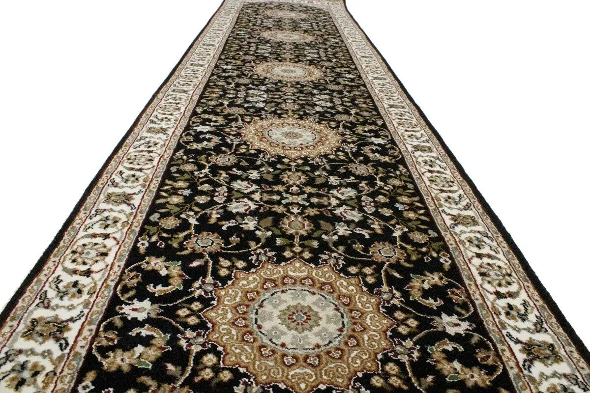 Handmade Indo-Nain Oriental Runner Rug 3X12 Ft