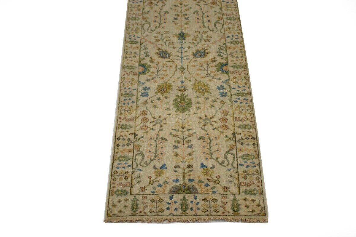 3X14 Ft Handmade Floral Oriental Runner Rug Osh