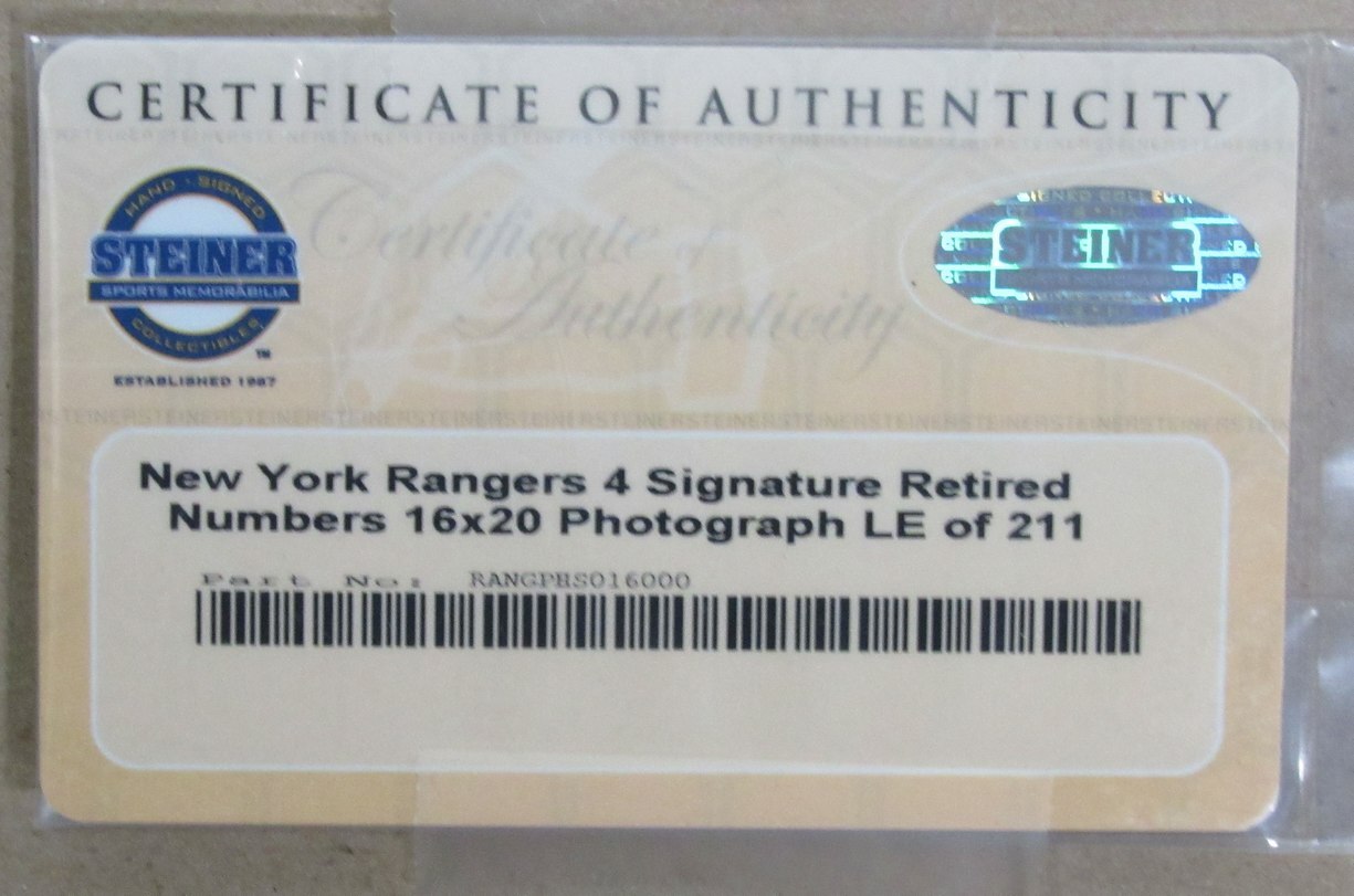 Rangers Framed Photo Retired Numbers Richter