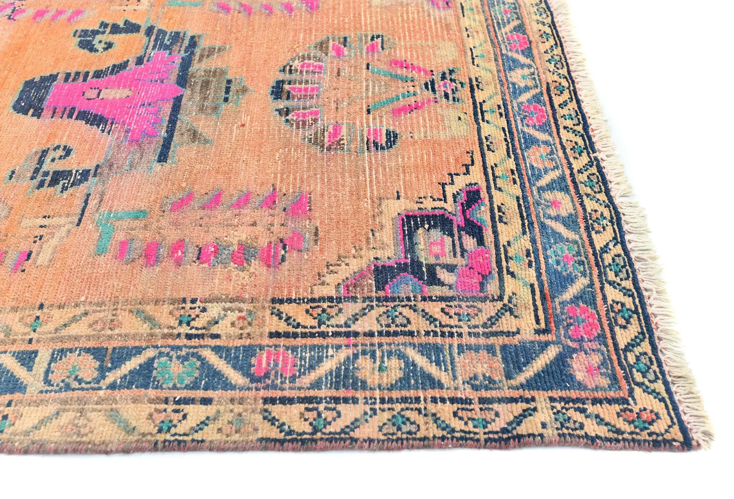 Distressed Tribal Oriental Runner Rug Handmade