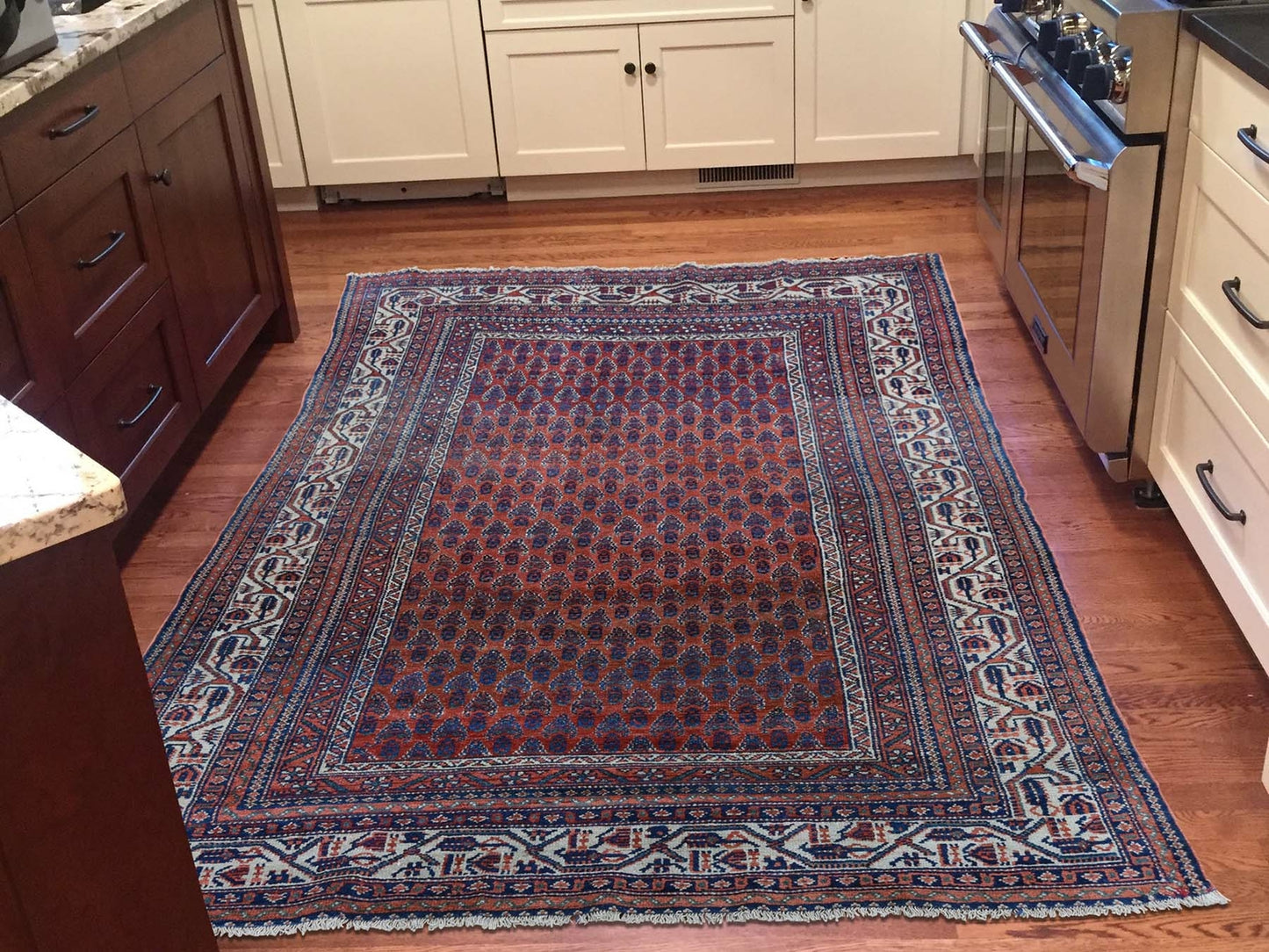 4'5"X6'5" Antique Farsian Serriband Good Condition Hand-Knotted Rug