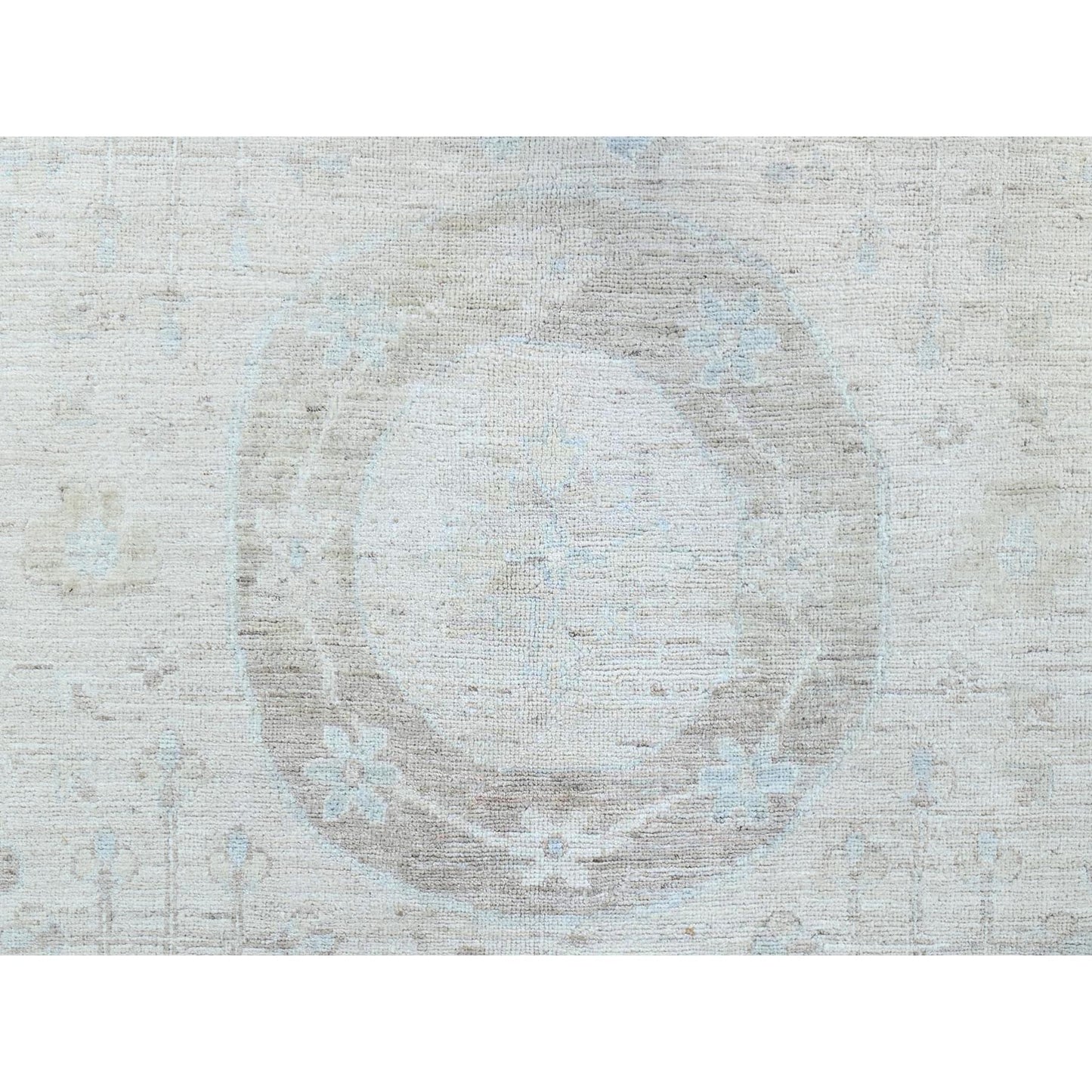 9'10"X13'10" Dove White Peshawar Natural Dyes Oriental Rug
