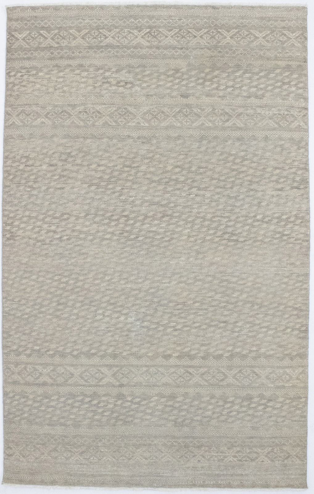 5X8 Ft Handmade Wool Area Rug Muted Beige Vintage
