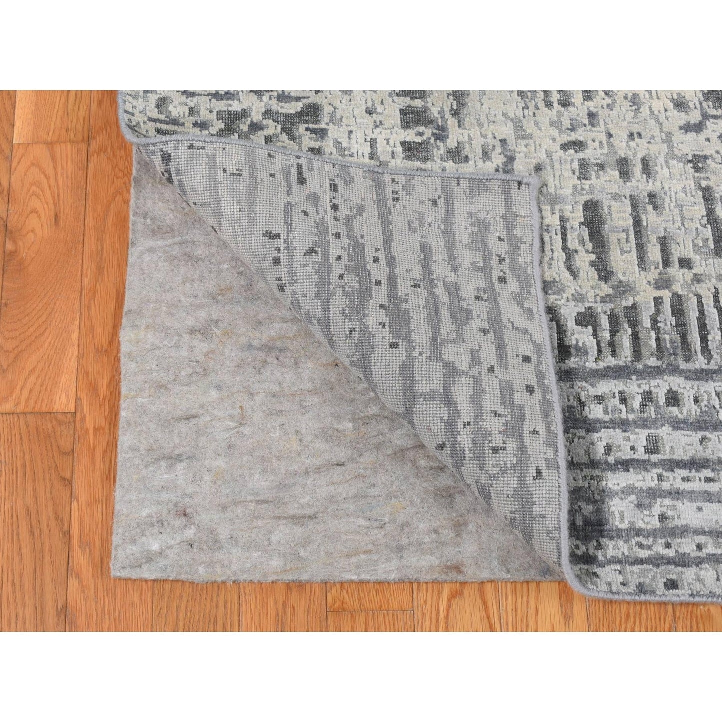8'10"X12'2" Cloud Gray The Lost Branches Silk With Wool Hand Knotted Rug