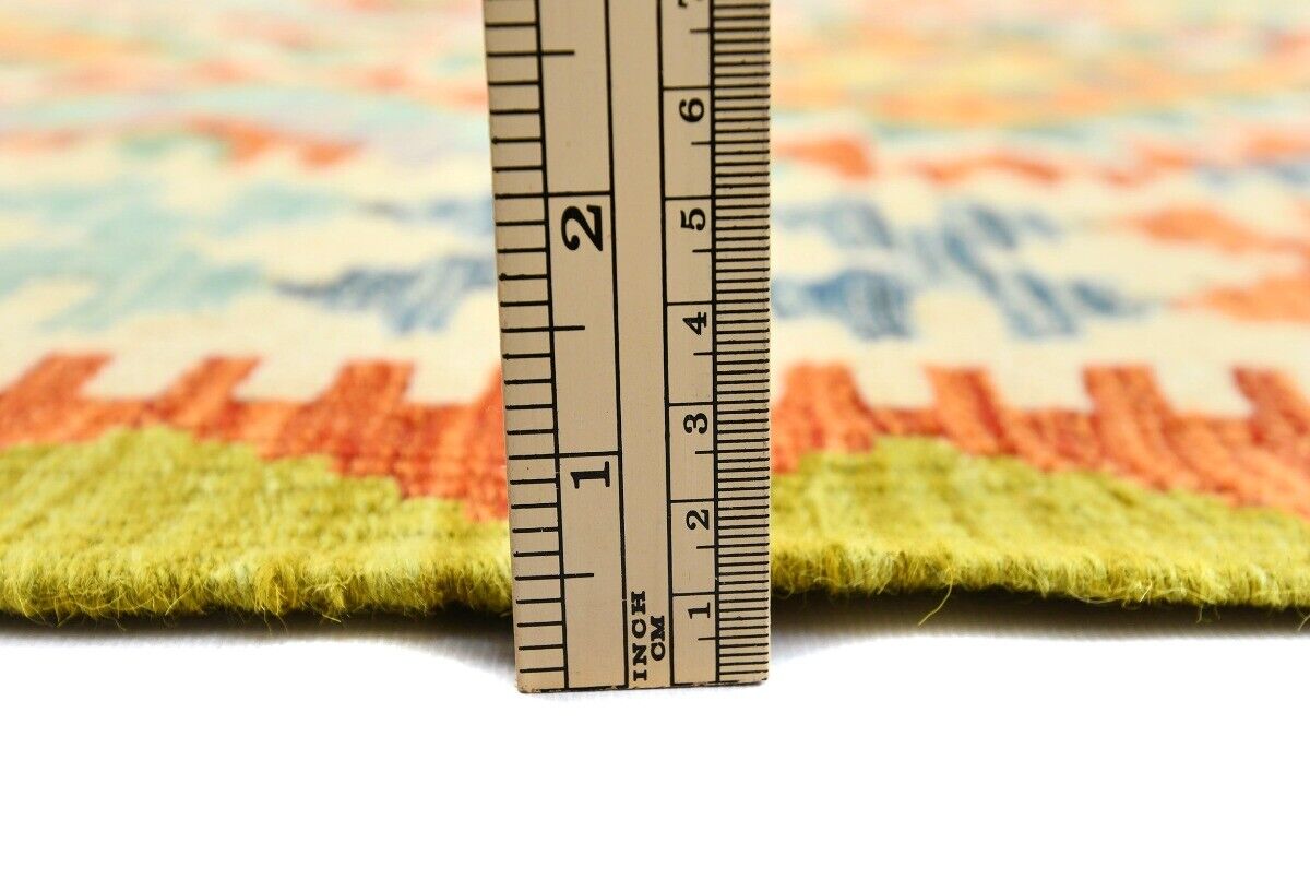 Reversible Multicolored Tribal Kilim Runner Rug
