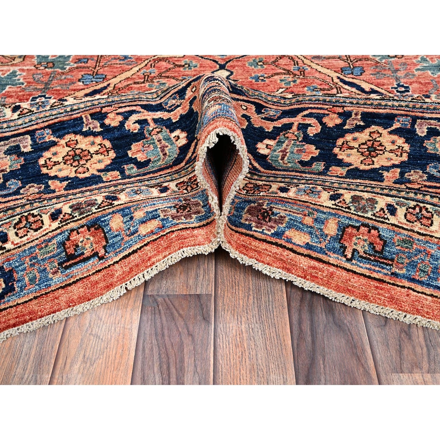 10'1"X13'10" Red Aryana Grade Bijar Garus Design All Wool Hand Knotted Rug