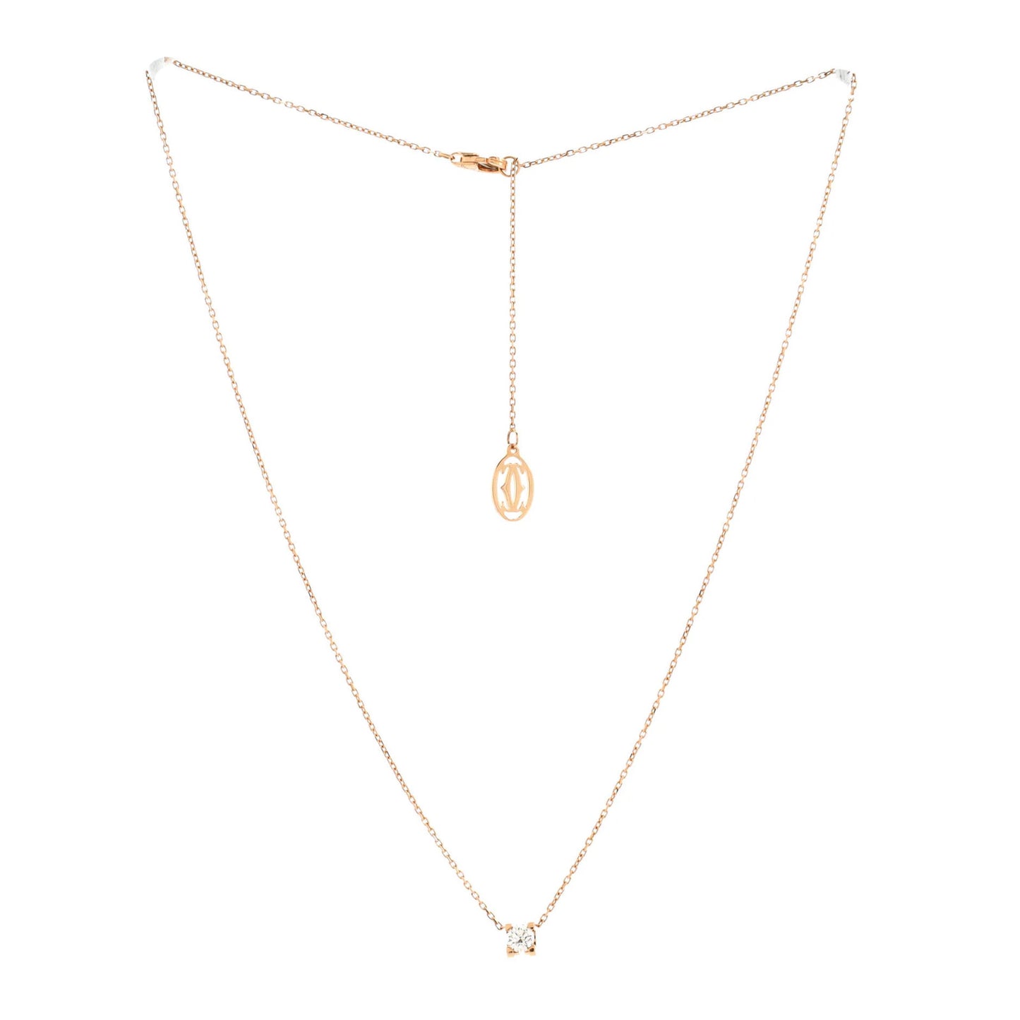 Cartier C De Cartier Necklace 18K Rose Gold And Diamond 0.20-0.29Ct