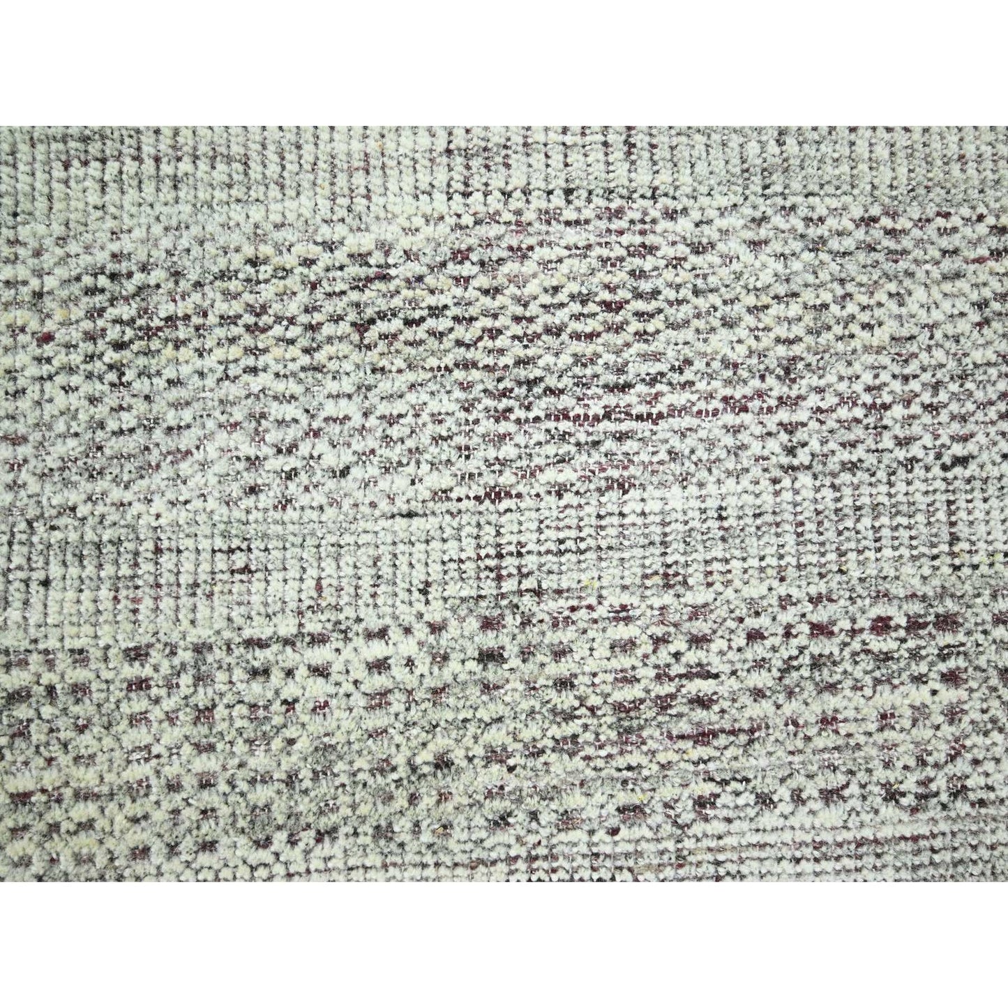 8'X10' Red & White Oxidized Grass Design Wool Hand Knotted Oriental Rug