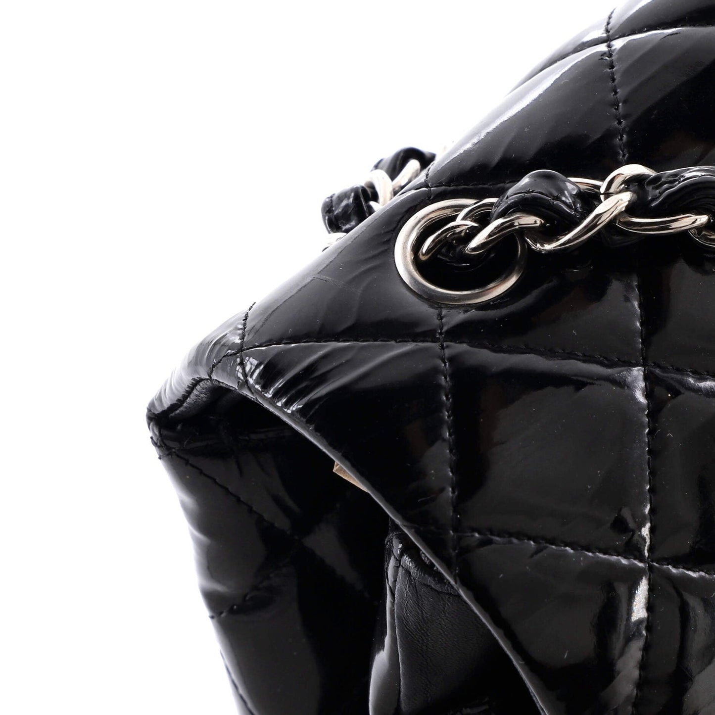 Chanel Classic Double Flap Bag Quilted Patent Maxi