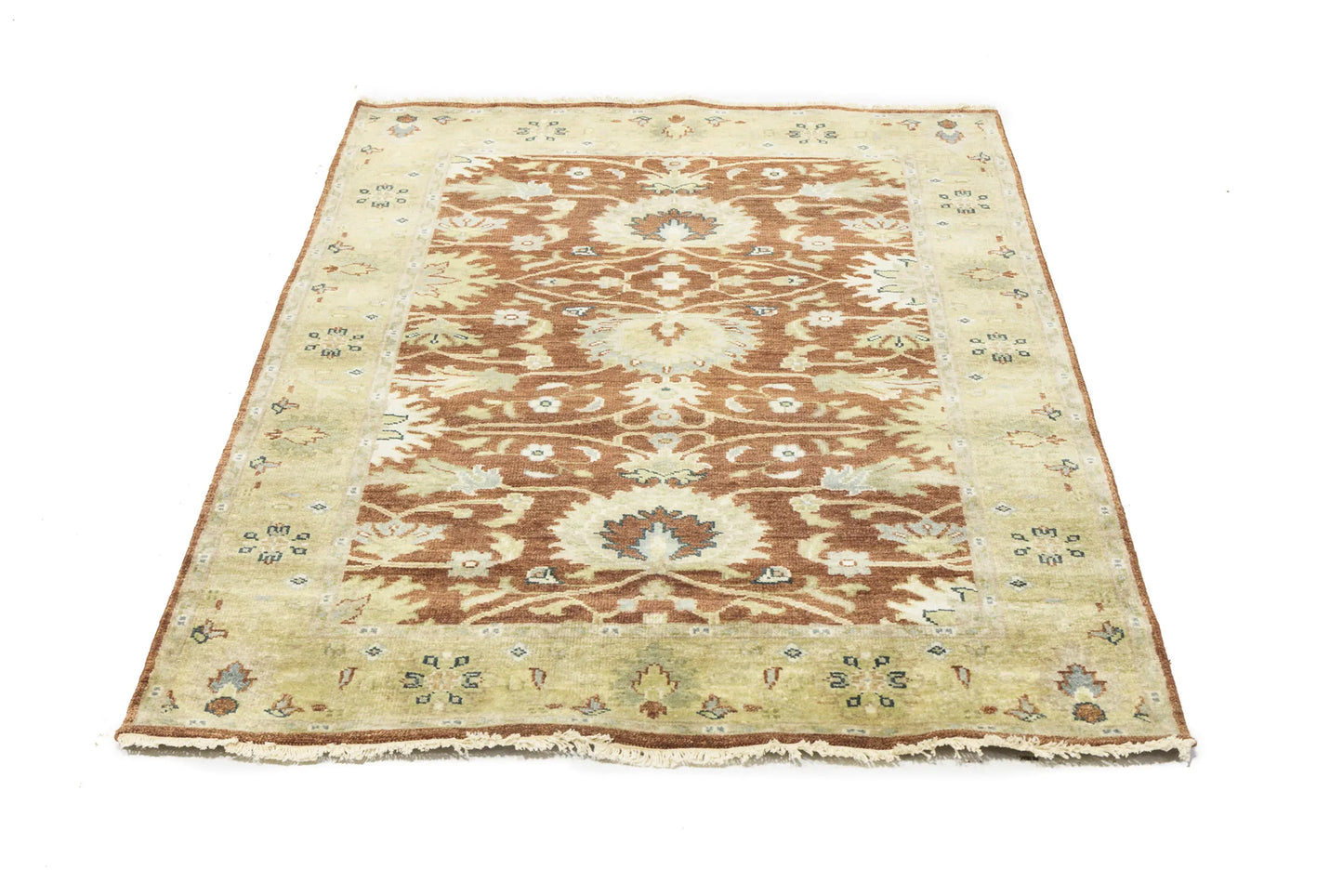 Peshawar Oushak Chobi Hand-Knotted Wool Rug