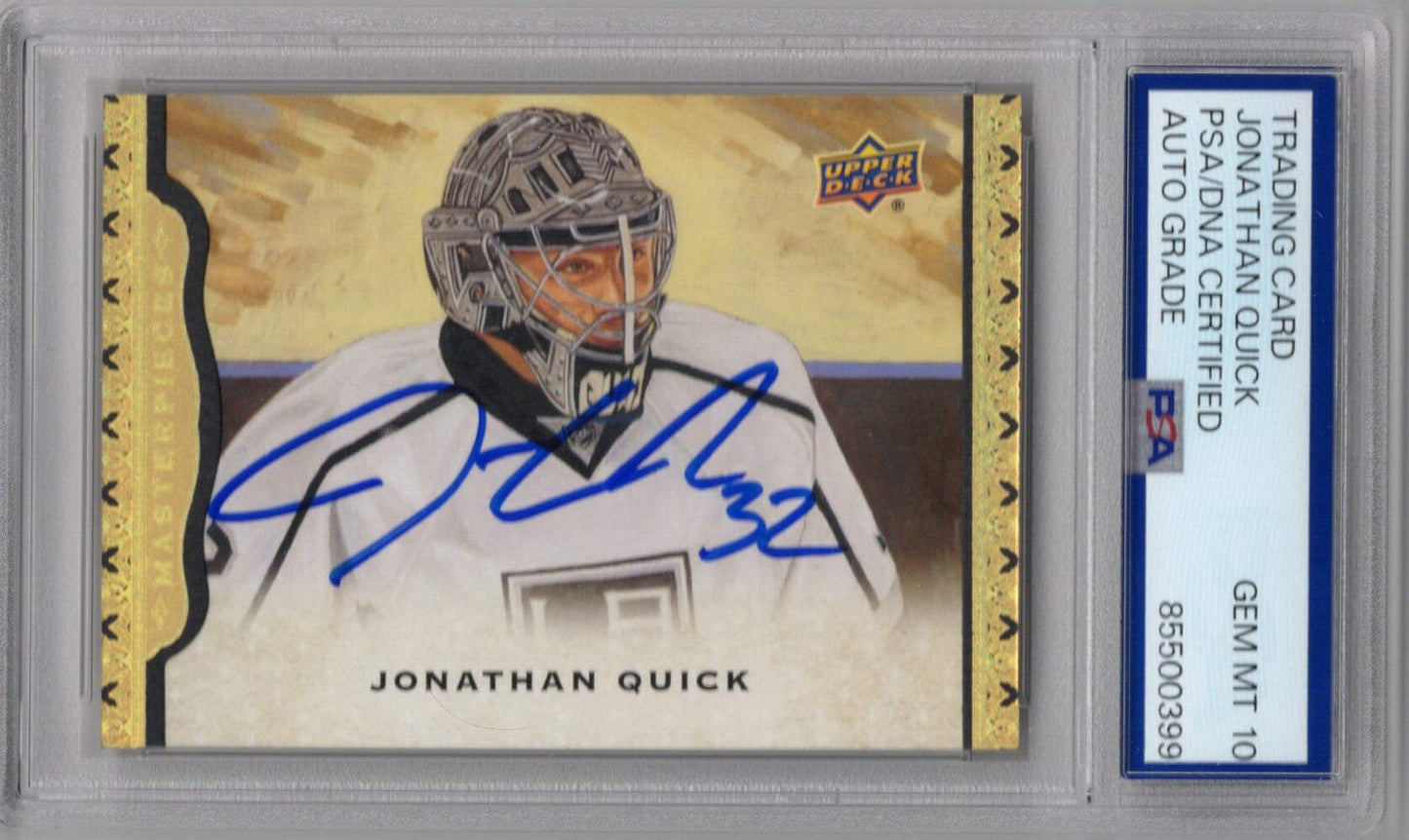 Jonathan Quick 2015 Upper Deck Masterpieces Auto Card Psa Authentic Card /50