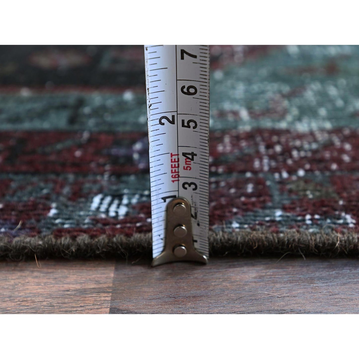 3'2"X6' Dark Red Overdyed Vintage Zoroastrian Hand Knotted Wool Runner Rug