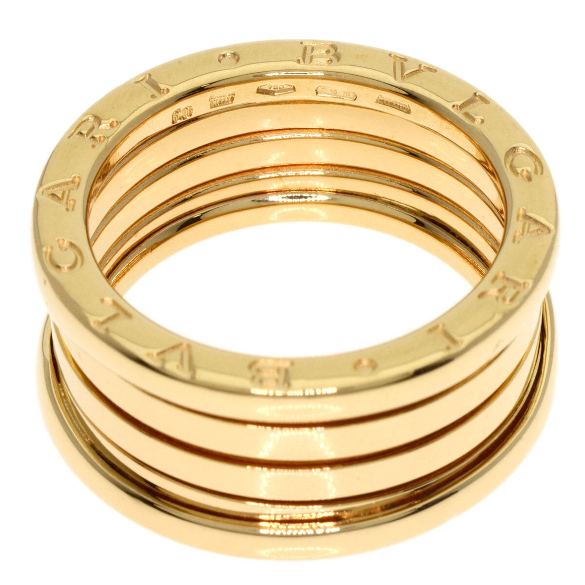 Bvlgari Ring B.Zero1 3 Bands #60 K18 Yellow Gold