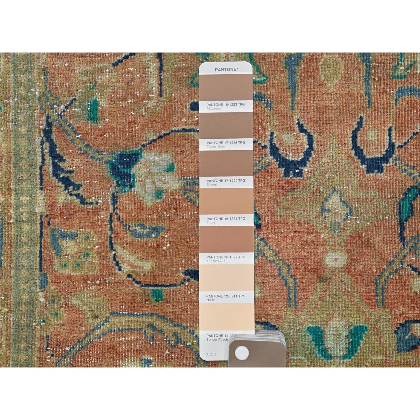 3'5"X10'5" Red Hand Knotted Vintage Farsian Kishoon Worn Wool Runner Rug