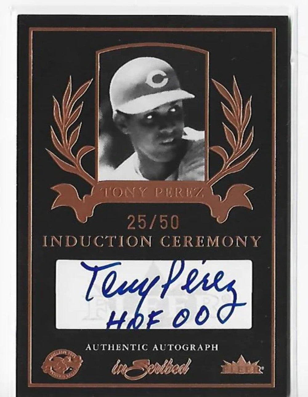 Tony Perez 2004 Fleer Induction Ceremony #25/50 Autograph Card