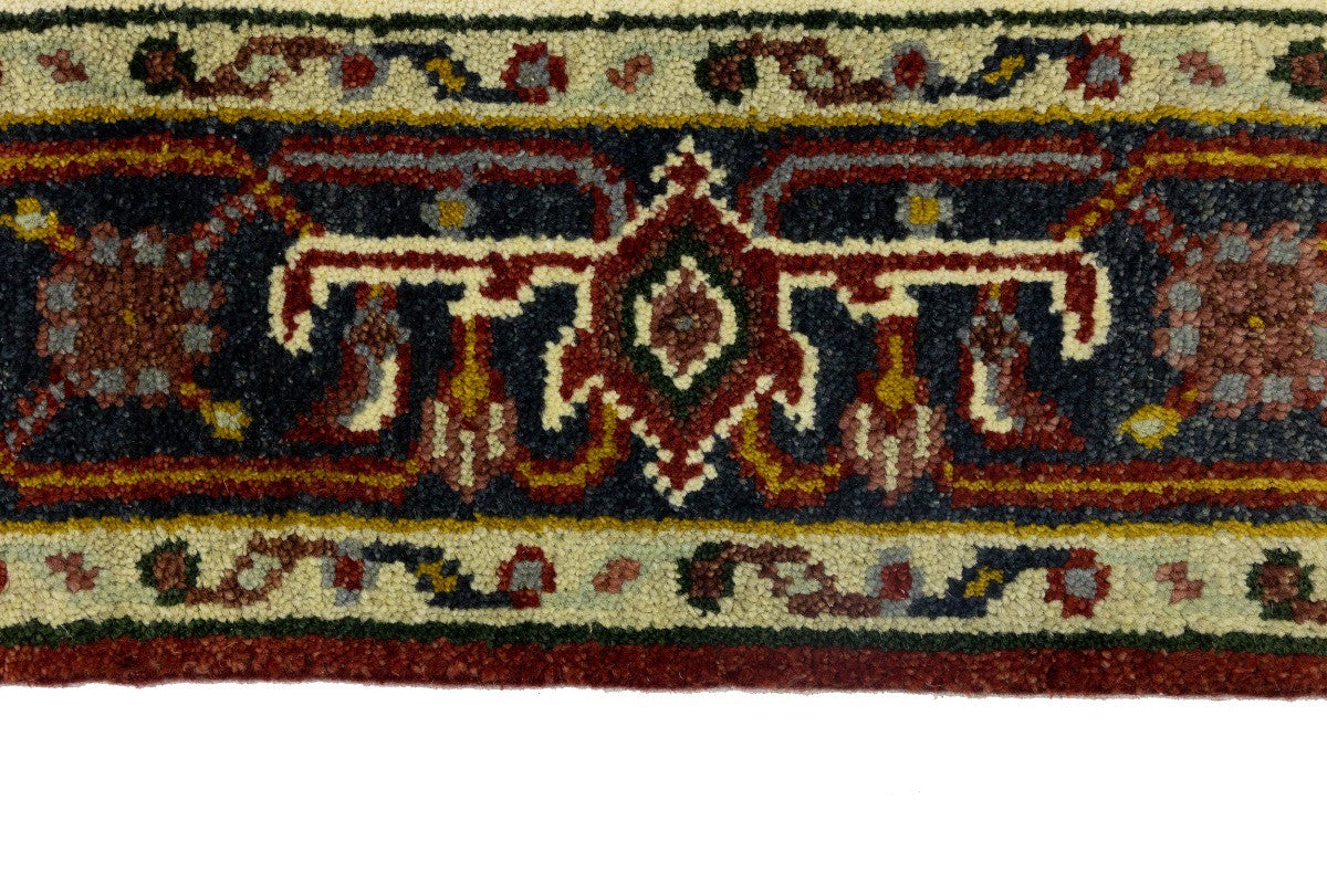 ft Hand-Knotted Rusty Red Geometric Heriz Serapi Rug Oriental Foyer Carpet 4X6