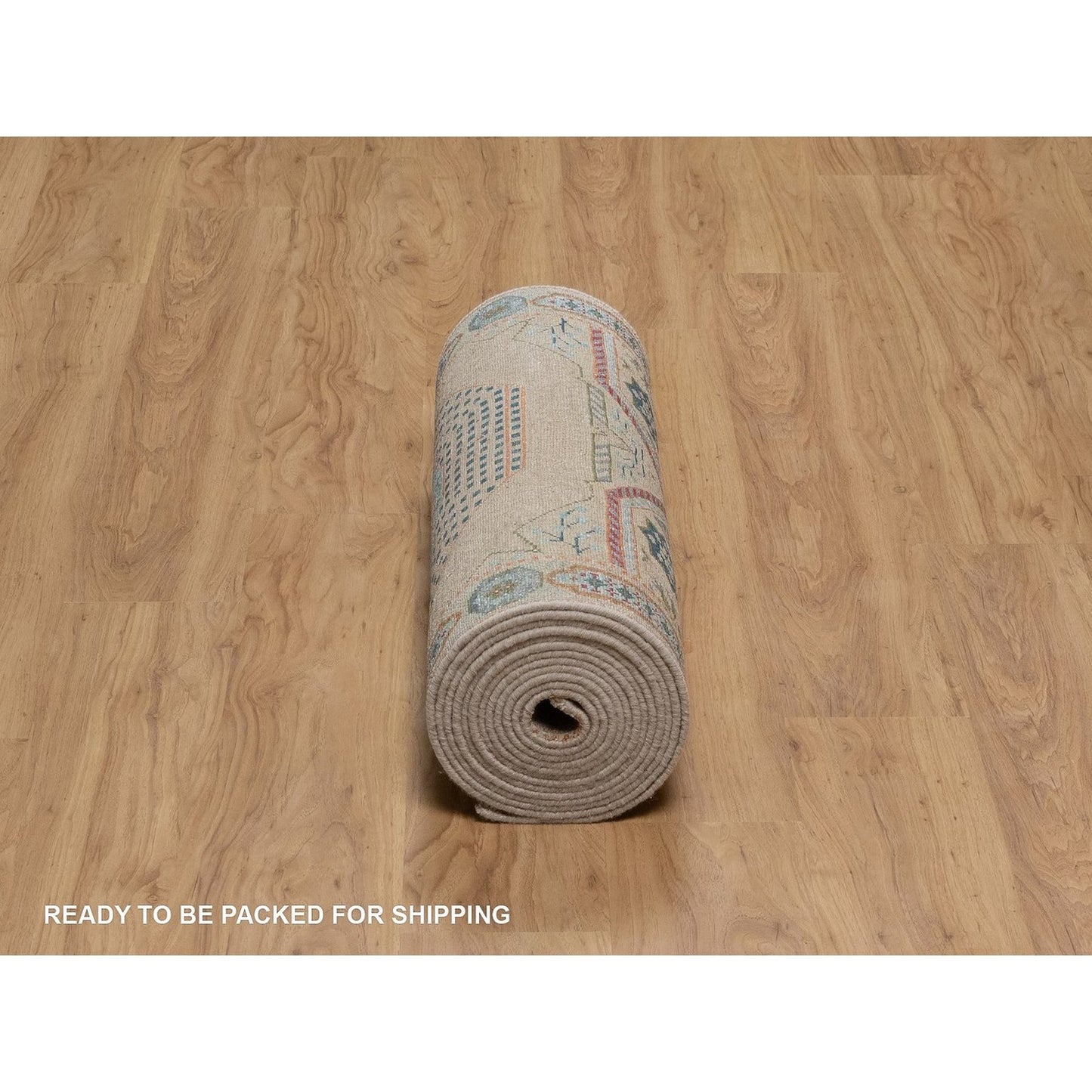 2'8"X19'10" Brown Rug Mamluk Design Hand Knotted Wool And Silk Xl Runner
