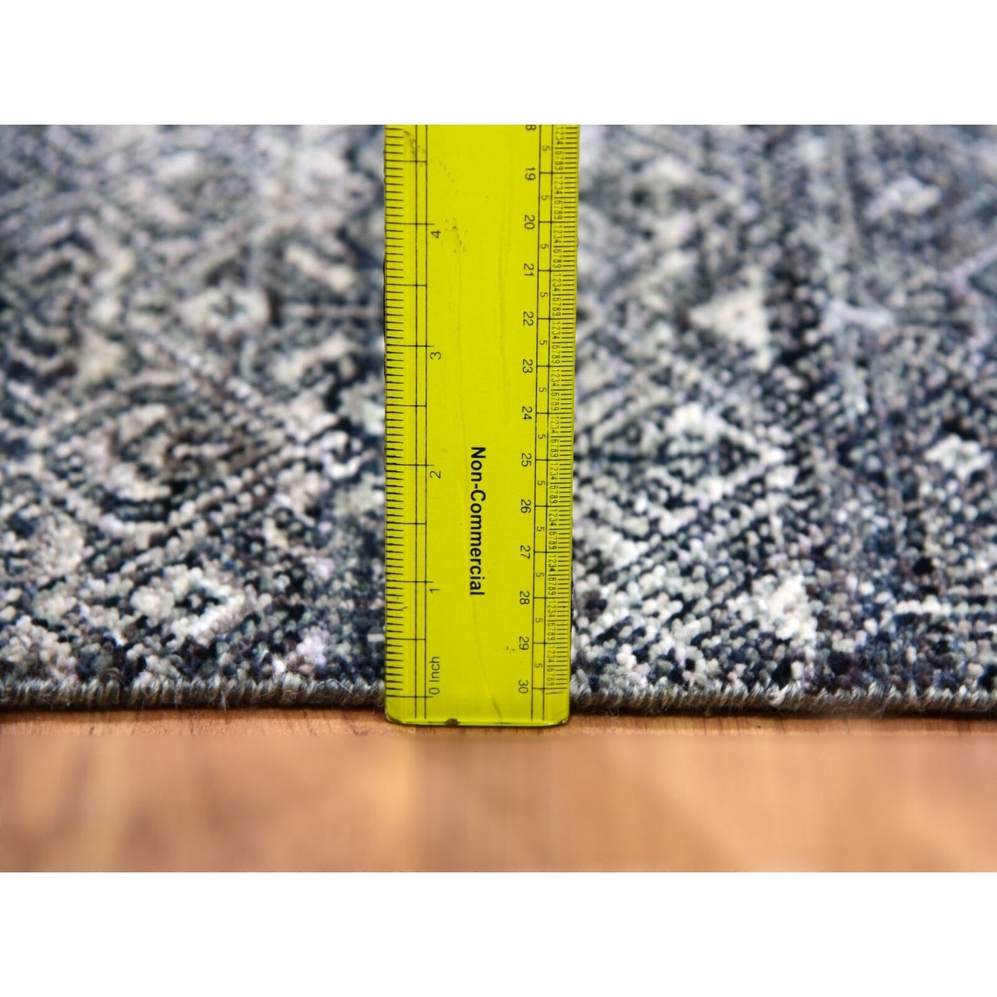 2'7"X10'1" Hale Navy Gray Kohinoor Herrita Wool Hand Knotted Runner Rug