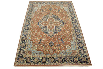 6X9 Ft Handmade Rust Serapi Oriental Rug Farmho