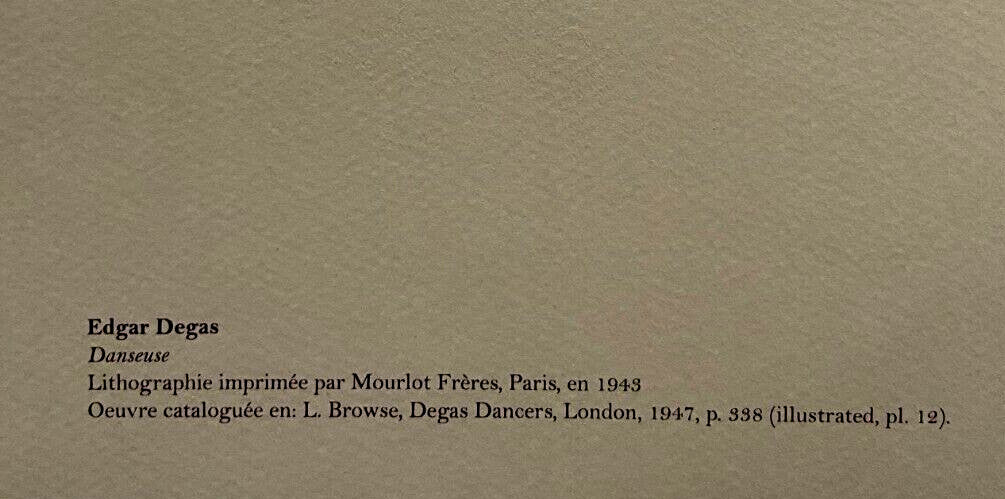 Edgar Degas Lithograph 1945 Mourlot Published Catalog