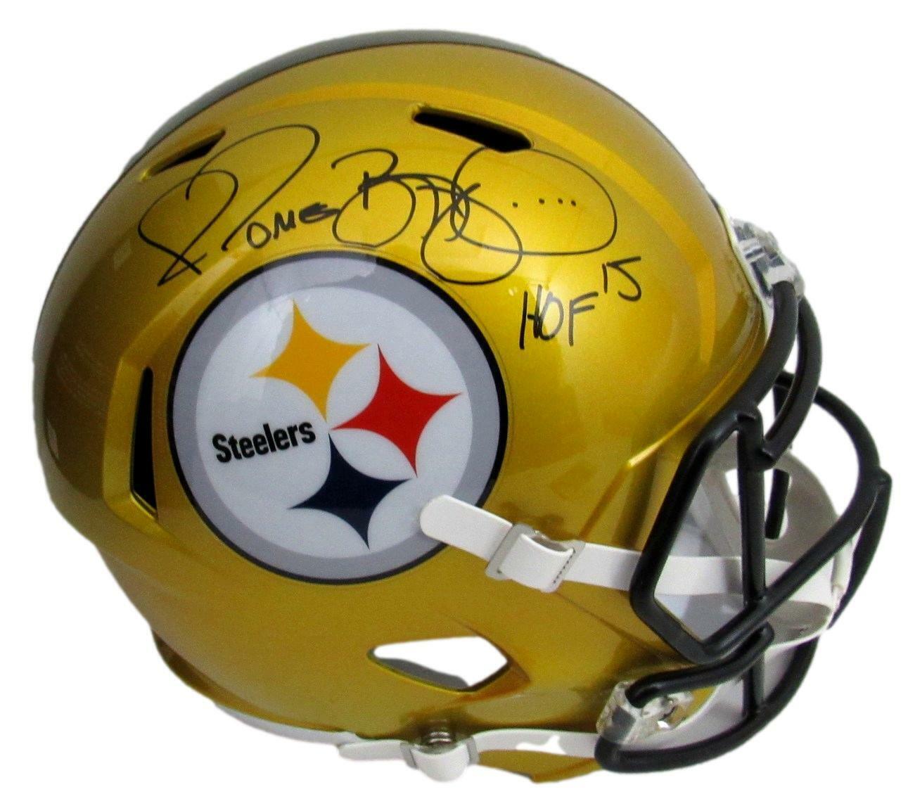 Jerome Bettis Hof Signed Steelers Full Size Flash