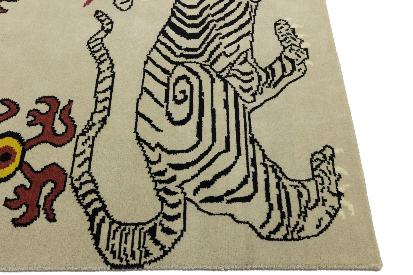 Nepali Tiger Oriental Rug Wool Tribal Modern