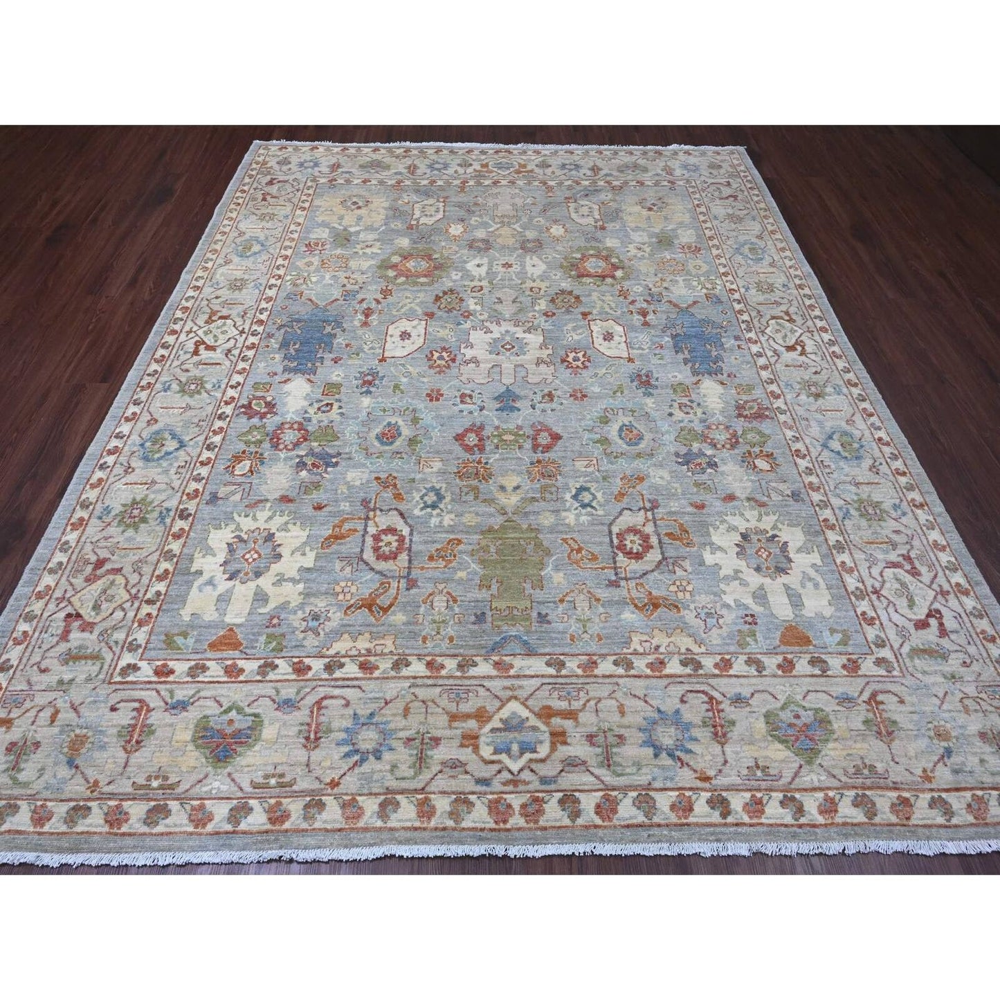 8'X9'8" Gray Ziegler Mahal Revival Hand Knotted Pure Wool Oriental Rug