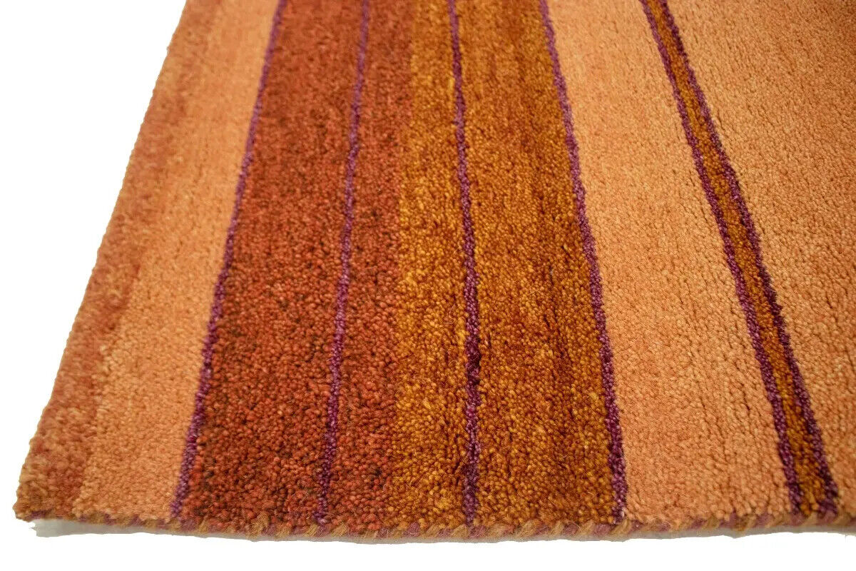 Handmade Indo-Gabbeh Oriental Rug Striped Tribal